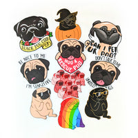 Pug Vinyl Stickers