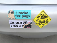 Pug Removable Bumper Stickers