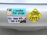 Pug Removable Bumper Stickers