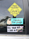 Pug Removable Bumper Stickers