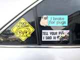 Pug Removable Bumper Stickers