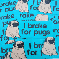 Pug Removable Bumper Stickers