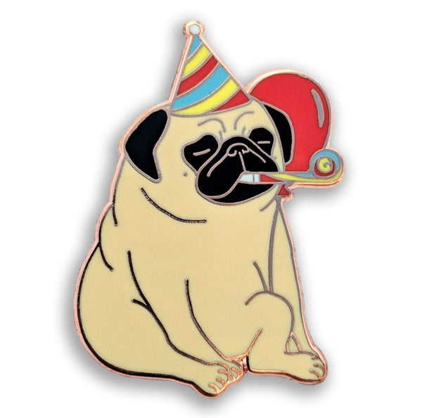 Party Pug Fawn Hard Enamel Pin