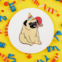 Party Pug Fawn Hard Enamel Pin