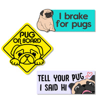 Pug Removable Bumper Stickers